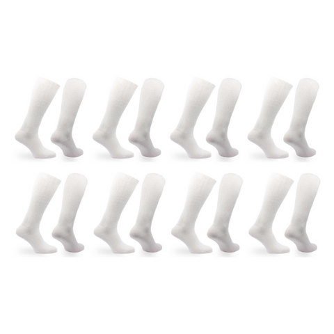 White Non-Binding Diabetic Socks 8-Pack