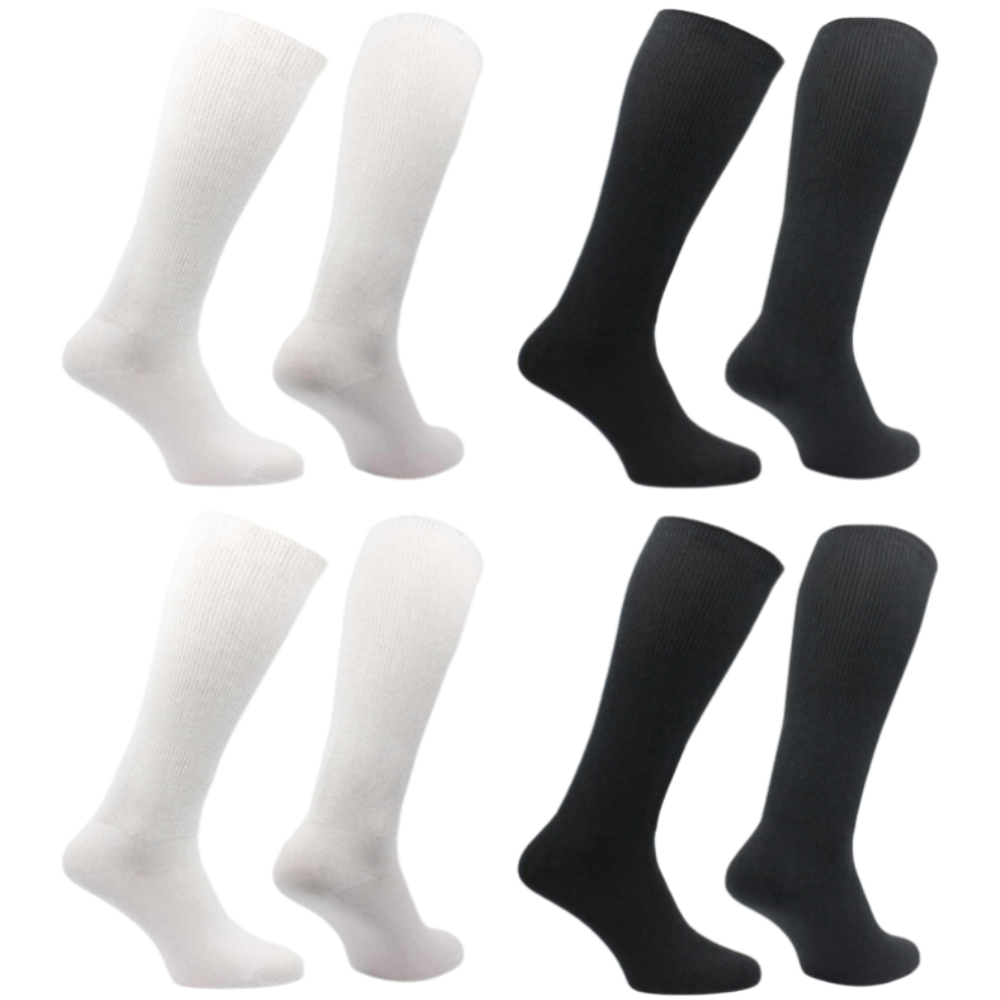 Assorted Non-Binding Diabetic Socks 4-Pack
